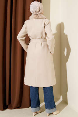 Yaka Kürklü Kaşe Kaban Taş - Kaban