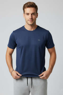 Yaka Logolu Erkek Sporcu T-shirt Petrol 