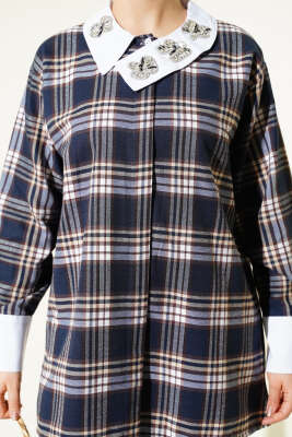 Yaka Taşlı Ekose Desen Gömlek Parlement - Gömlek