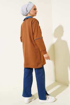 Yaka Taşlı İki İplik Tunik Taba - 300-500 TL Ürünler