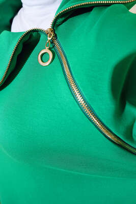 Yaka Ve Etek Ucu Fermuar Detaylı Tunik Benetton - Thumbnail