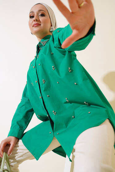 Yaka Ve Önü Taşlı Tunik Benetton - Tunik