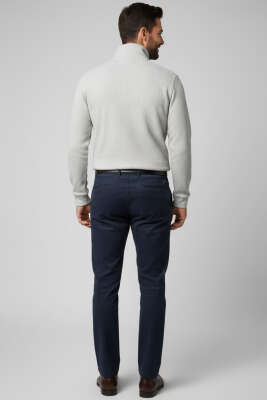 Yaka Yazılı Fermuarlı Erkek Sweatshirt Gri - Erkek Sweatshirt