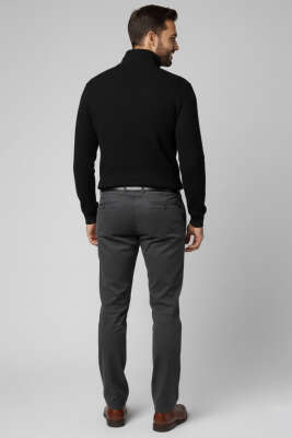 Yaka Yazılı Fermuarlı Erkek Sweatshirt Siyah - Erkek Sweatshirt