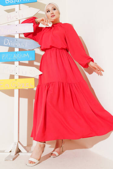 Yakası Büzgülü Etekli İkili Takım Alizarin - İkili Takım