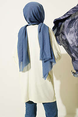 Yakası Çiçek Nakışlı Loyşa Tunik Sarı - Tunik