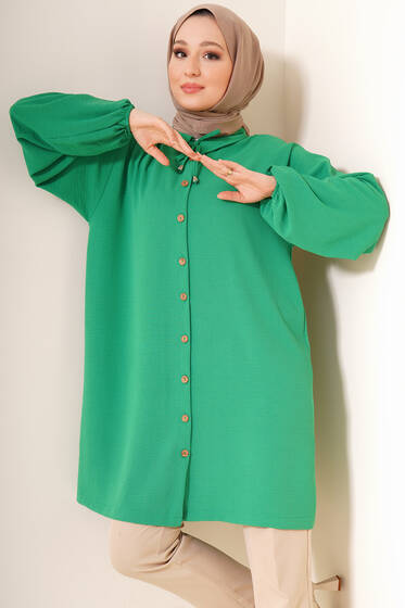 Yakası İpli Ayrobin Gömlek Benetton - Gömlek