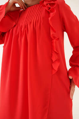 Yakası Nervürlü Tunik Alizarin - Tunik