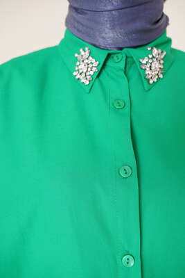 Yakası Taş Detaylı Gömlek Benetton - Gömlek