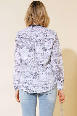 Yaldız Baskılı Gömlek Siyah - Kadın Giyim Modelleri