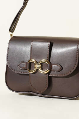 Yaldız Tokalı Kadın El Çantası Acı Kahve - Kol Çantası