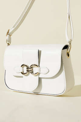 Yaldız Tokalı Kadın El Çantası Beyaz - GÜZEL ÇANTA