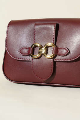 Yaldız Tokalı Kadın El Çantası Bordo - Kol Çantası