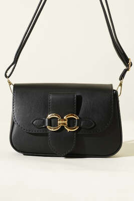 Yaldız Tokalı Kadın El Çantası Siyah - Kol Çantası