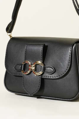 Yaldız Tokalı Kadın El Çantası Siyah - Kol Çantası