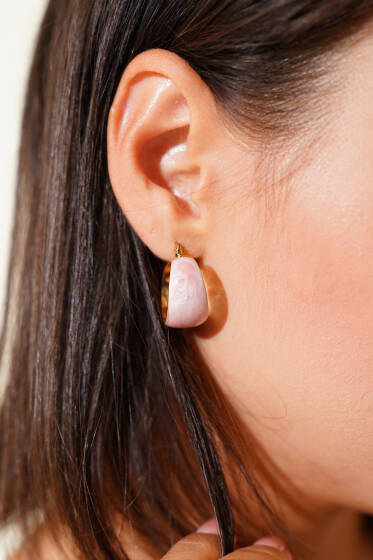 Yaldızlı Küpe Pembe - Küpe