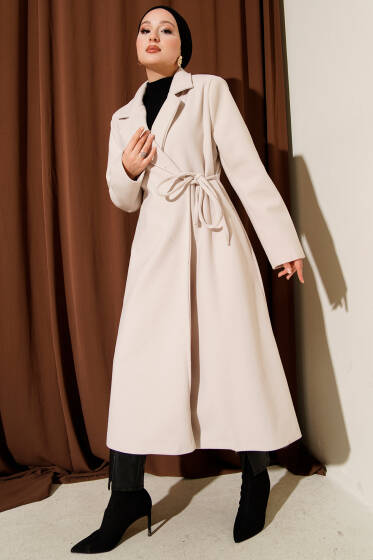 Yan Bağcıklı Kaşe Kaban Taş - Kaban