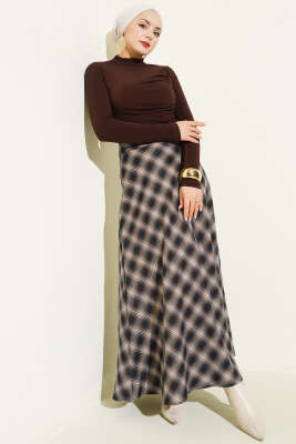 Yan Büzgülü Dik Yaka Sandy Bluz Kahve - Bluz