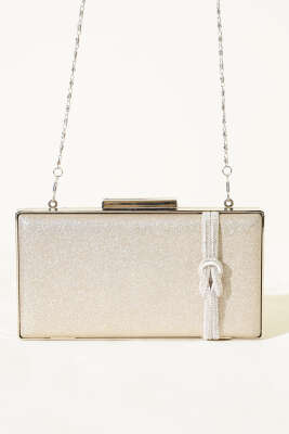 Yan Düğüm Detaylı Abiye Çanta Bej - Kol Çantası