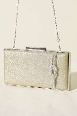 Yan Düğüm Detaylı Abiye Çanta Gold - Kol Çantası