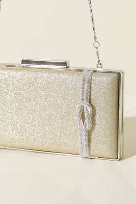 Yan Düğüm Detaylı Abiye Çanta Gold - Kol Çantası