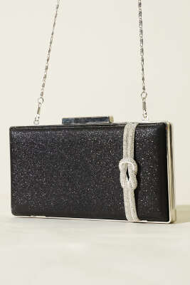 Yan Düğüm Detaylı Abiye Çanta Siyah - GÜZEL ÇANTA