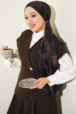 Yan İp Bağcıklı Etekli İkili Takım Kahve - MD TREND