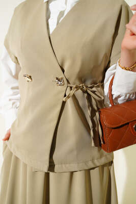 Yan İp Bağcıklı Etekli İkili Takım Nefti - İkili Takım