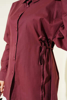 Yan İp Bağlamalı Basic Gömlek Magenta - Gömlek