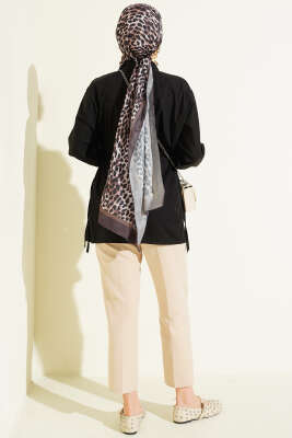 Yan İp Bağlamalı Basic Gömlek Siyah - Gömlek