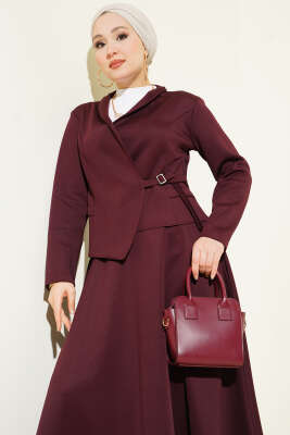 Yan İpli Scuba Etekli İkili Takım Bordo - İkili Takım