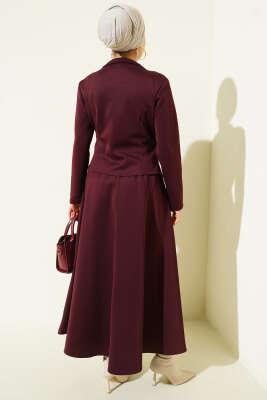 Yan İpli Scuba Etekli İkili Takım Bordo - İkili Takım