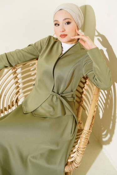 Yan İpli Scuba Etekli İkili Takım Çağla Yeşili - İkili Takım