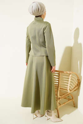 Yan İpli Scuba Etekli İkili Takım Çağla Yeşili - İkili Takım