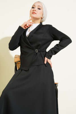 Yan İpli Scuba Etekli İkili Takım Siyah - İkili Takım