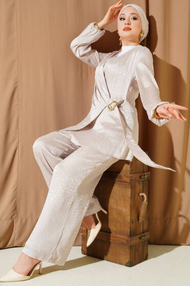 Yan Kuşaklı Tokalı Jakar İkili Takım Taş - İkili Takım