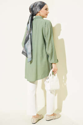 Yan Parça Bağlamalı Salaş Gömlek Haki - Gömlek