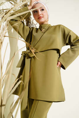 Yan Parça Bağlamalı Scuba İkili Takım Çağla Yeşili - TEGOE