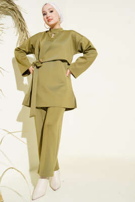 Yan Parça Bağlamalı Scuba İkili Takım Çağla Yeşili - İkili Takım