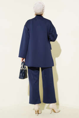 Yan Parça Bağlamalı Scuba İkili Takım Lacivert - İkili Takım