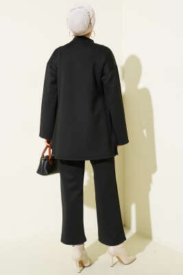 Yan Parça Bağlamalı Scuba İkili Takım Siyah - İkili Takım