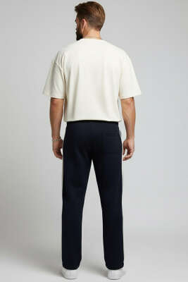 Yan Şeritli Erkek Eşofman Altı Siyah - Erkek Eşofman Alt