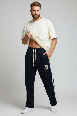 Yan Şeritli Erkek Eşofman Altı Siyah - Erkek Eşofman Alt