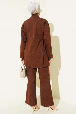 Yan Tünelli Taş Süslemeli İkili Takım Kahve - İkili Takım