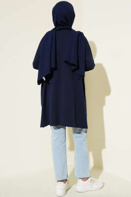 Yan Yırtmaçlı Basic Tunik Lacivert - Tunik