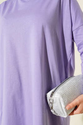 Yan Yırtmaçlı Basic Tunik Lila - Yılın Fırsatı