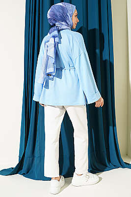 Yan Yırtmaçlı Duble Kol Tunik Bebe Mavi - Yılın Fırsatı