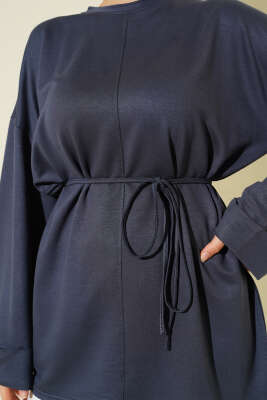 Yan Yırtmaçlı Duble Kol Tunik Füme - Yılın Fırsatı