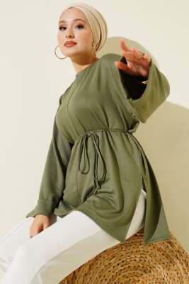 Yan Yırtmaçlı Duble Kol Tunik Haki - 300-500 TL Ürünler