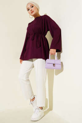 Yan Yırtmaçlı Duble Kol Tunik Mürdüm - 300-500 TL Ürünler